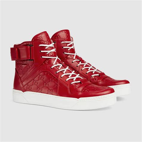 gucci hi tops red|Gucci high top boots.